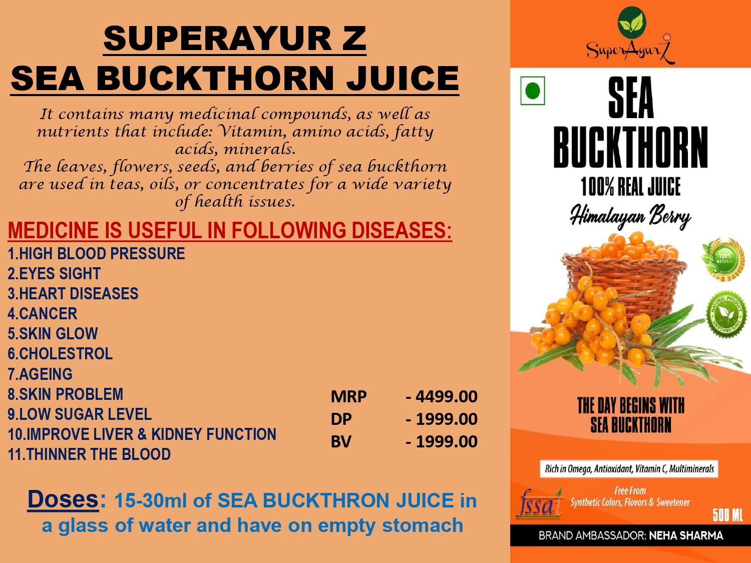 SUPER AYURZ PREMIUM SEA BUCKTHORN BERY JUICE