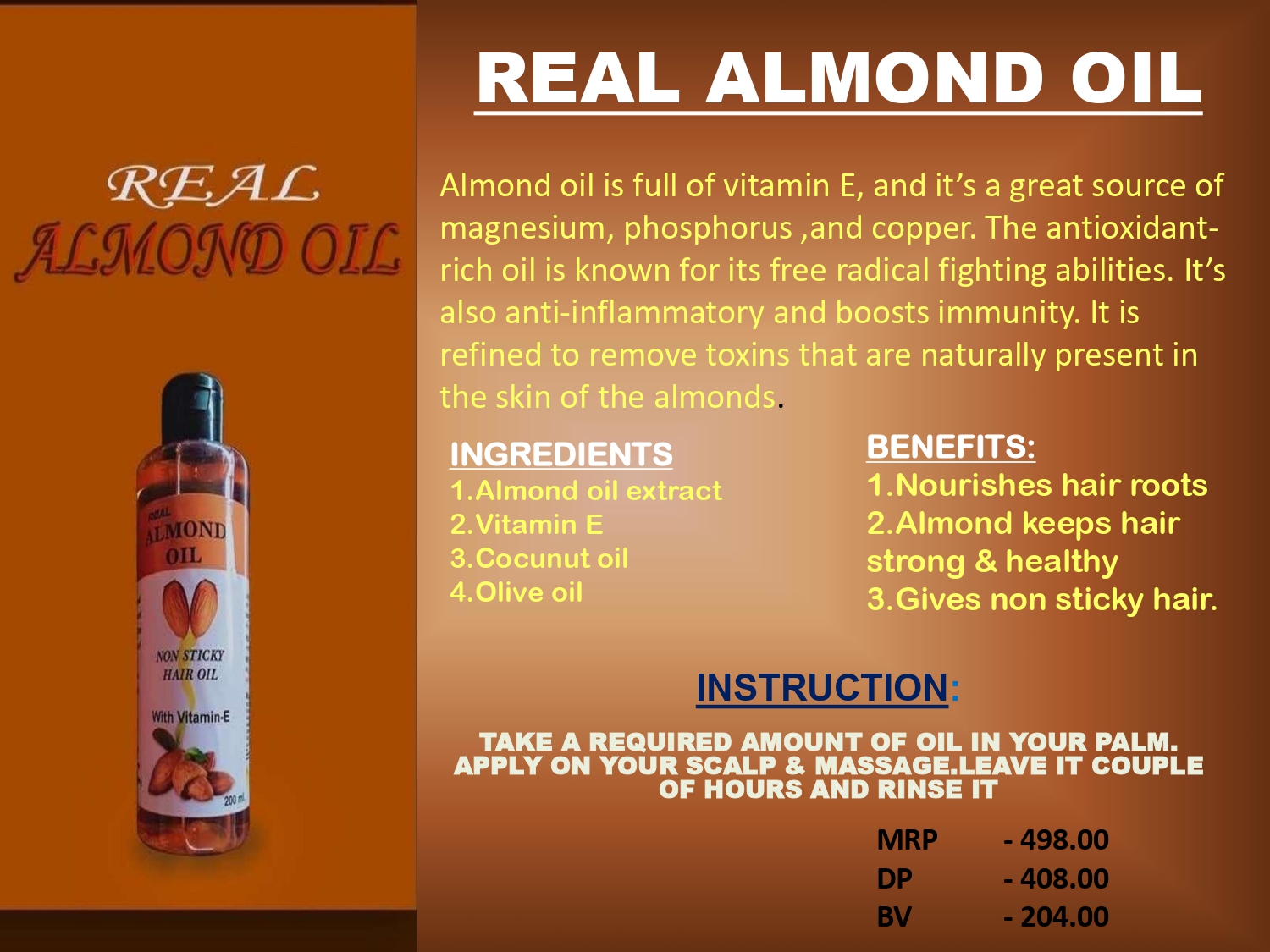 Real Almond hair oil 200 ml