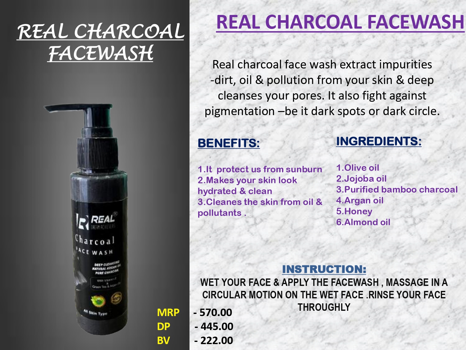 Real Charcoal Face Wash