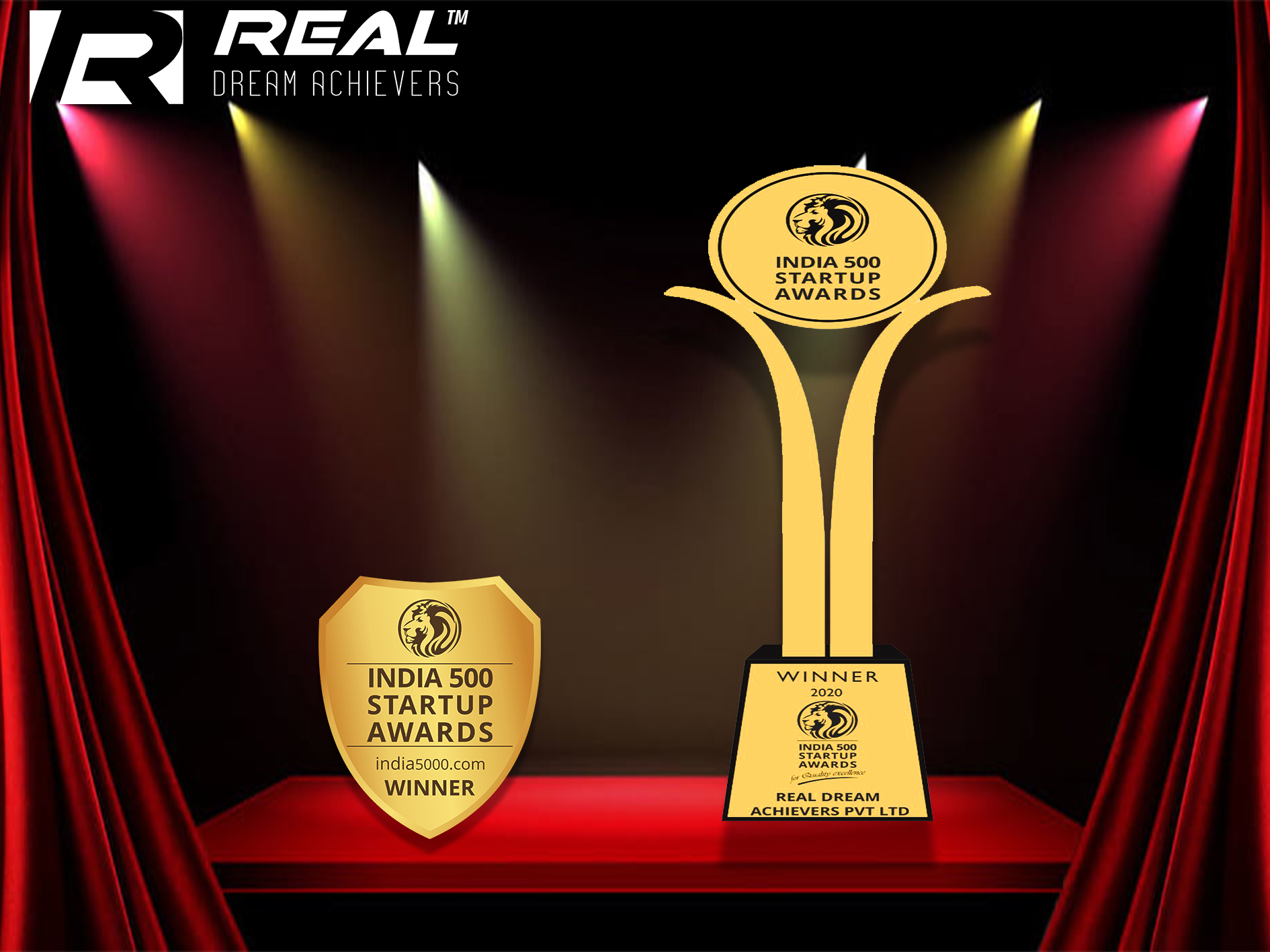 India 500 Startup Awards 2020 Achievement Trophy